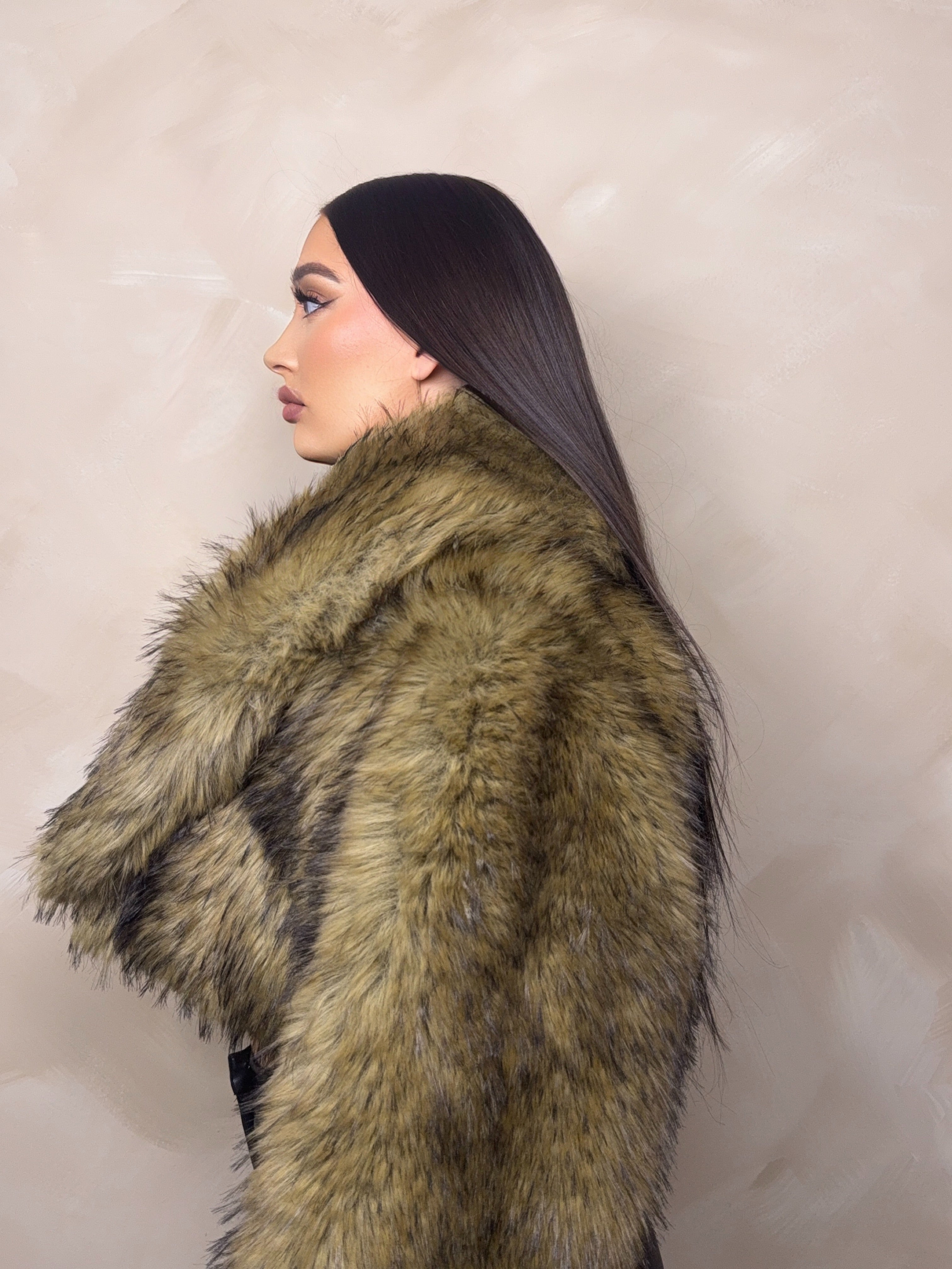 Nazanine Cropped Faux Fur Jacket