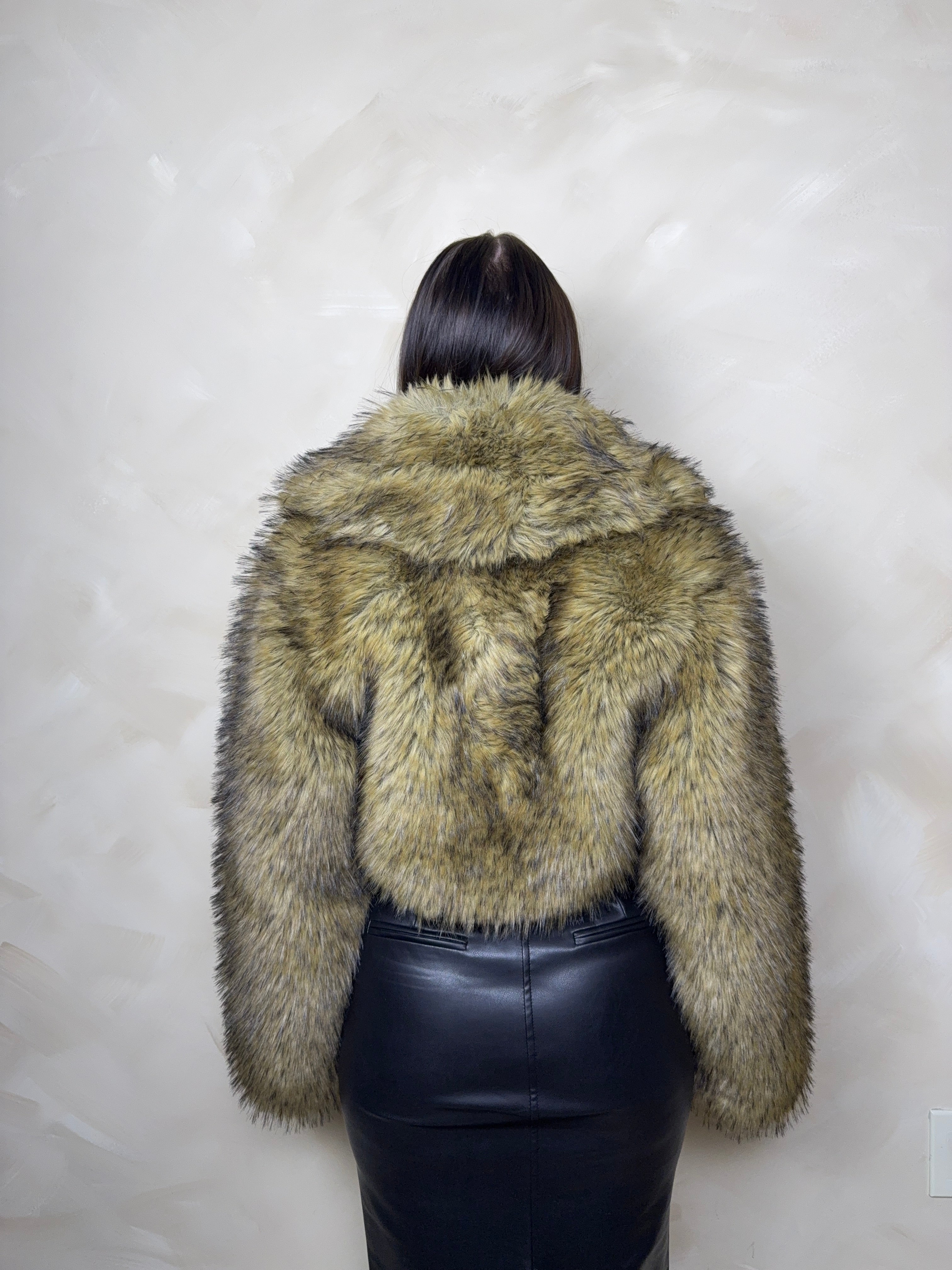 Nazanine Cropped Faux Fur Jacket