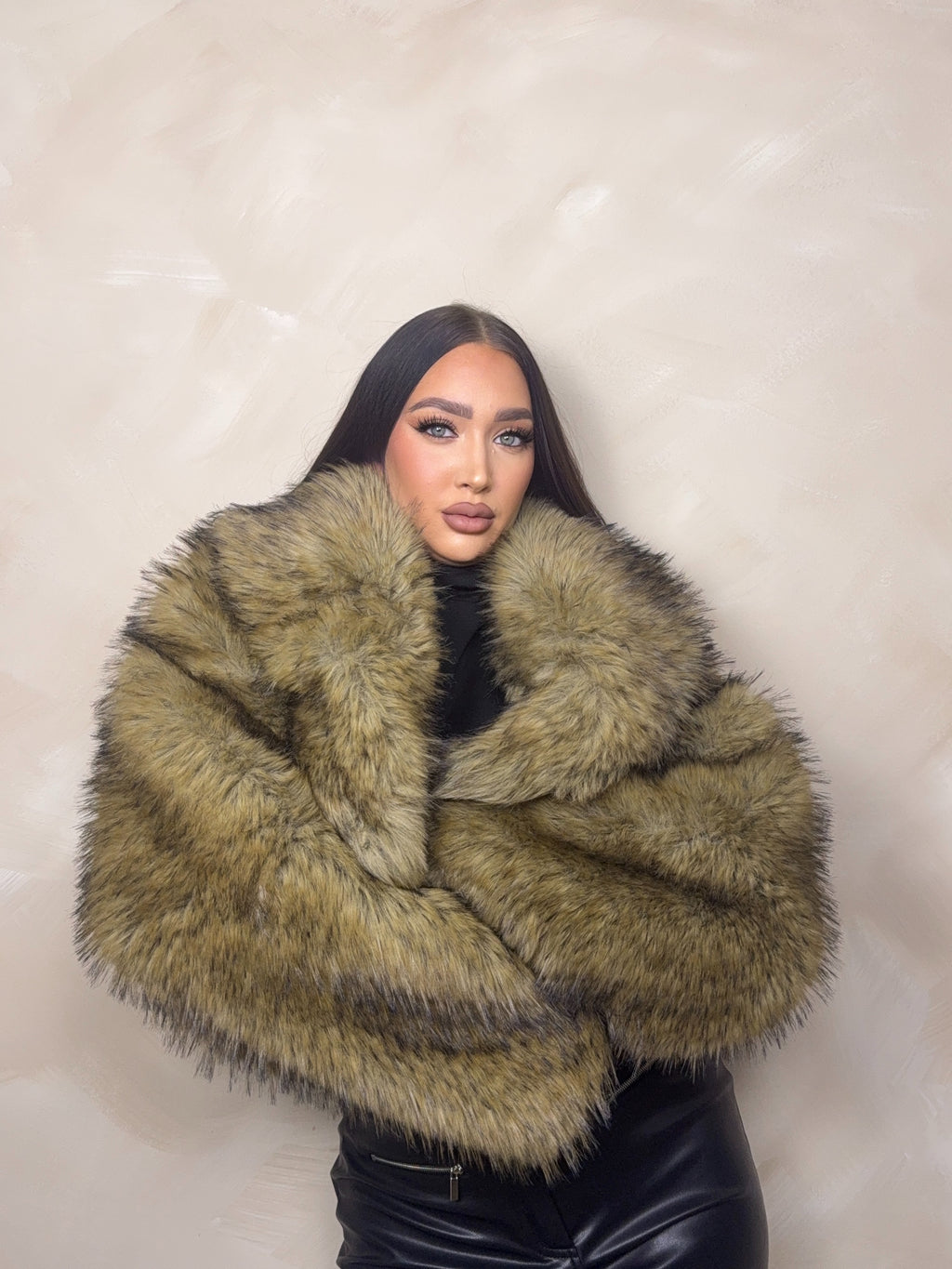 Nazanine Cropped Faux Fur Jacket